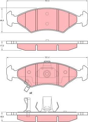 TRW GDB3224 - Комплект спирачно феродо, дискови спирачки vvparts.bg