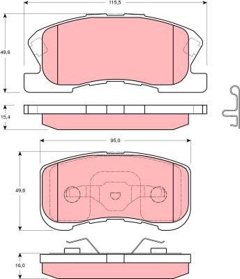 TRW GDB3220 - Комплект спирачно феродо, дискови спирачки vvparts.bg