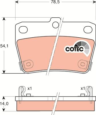 TRW GDB3279 - Комплект спирачно феродо, дискови спирачки vvparts.bg