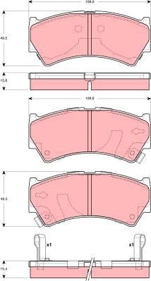 TRW GDB3275 - Комплект спирачно феродо, дискови спирачки vvparts.bg