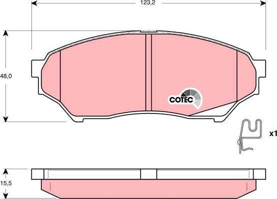 TRW GDB3270AT - Комплект спирачно феродо, дискови спирачки vvparts.bg