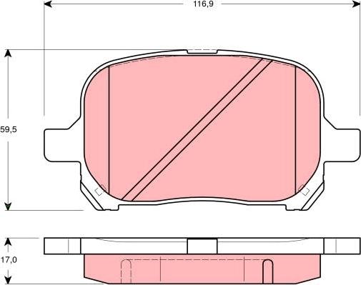 TRW GDB3277 - Комплект спирачно феродо, дискови спирачки vvparts.bg