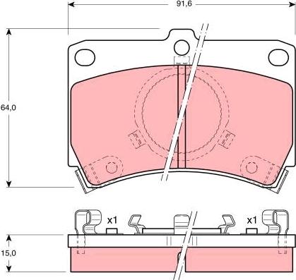 TRW GDB374 - Комплект спирачно феродо, дискови спирачки vvparts.bg