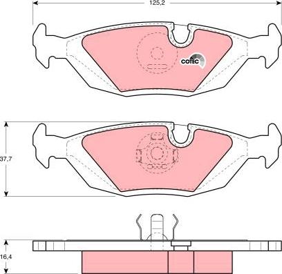 TRW GDB299 - Комплект спирачно феродо, дискови спирачки vvparts.bg