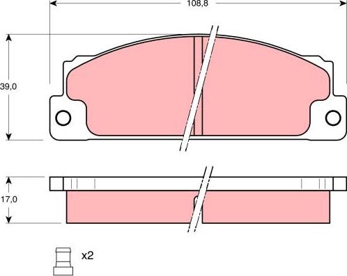 TRW GDB296 - Комплект спирачно феродо, дискови спирачки vvparts.bg