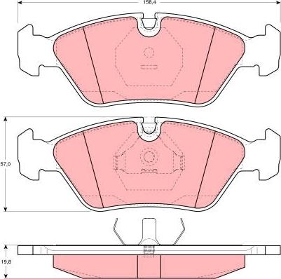 TRW GDB298 - Комплект спирачно феродо, дискови спирачки vvparts.bg