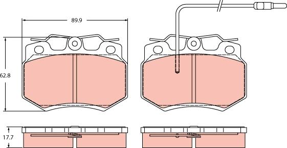 TRW GDB2454 - Комплект спирачно феродо, дискови спирачки vvparts.bg