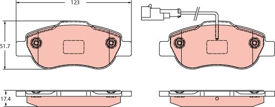 TRW GDB2415 - Комплект спирачно феродо, дискови спирачки vvparts.bg