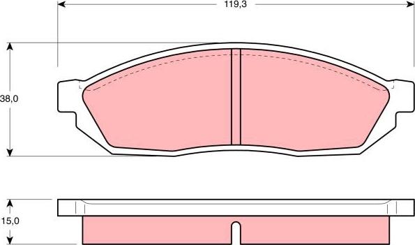 TRW GDB254AT - Комплект спирачно феродо, дискови спирачки vvparts.bg