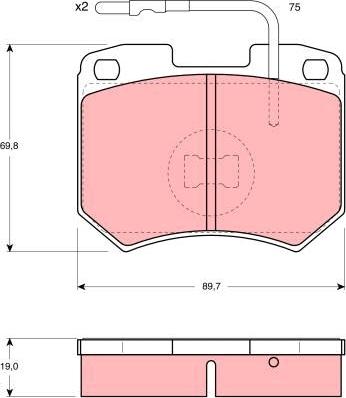 TRW GDB256 - Комплект спирачно феродо, дискови спирачки vvparts.bg