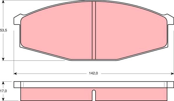 TRW GDB251 - Комплект спирачно феродо, дискови спирачки vvparts.bg