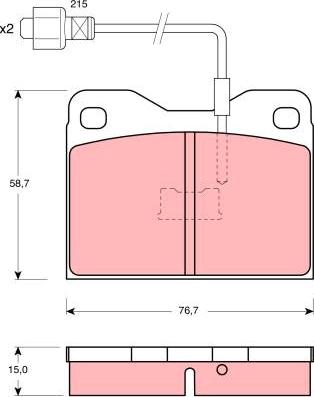 TRW GDB269 - Комплект спирачно феродо, дискови спирачки vvparts.bg