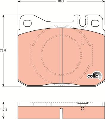 TRW GDB264 - Комплект спирачно феродо, дискови спирачки vvparts.bg