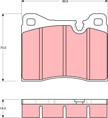 TRW GDB261 - Комплект спирачно феродо, дискови спирачки vvparts.bg