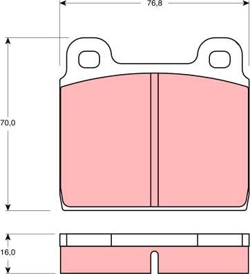 TRW GDB267 - Комплект спирачно феродо, дискови спирачки vvparts.bg