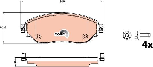 TRW GDB2096 - Комплект спирачно феродо, дискови спирачки vvparts.bg