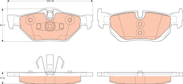 TRW GDB2050 - Комплект спирачно феродо, дискови спирачки vvparts.bg