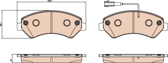 TRW GDB2069 - Комплект спирачно феродо, дискови спирачки vvparts.bg