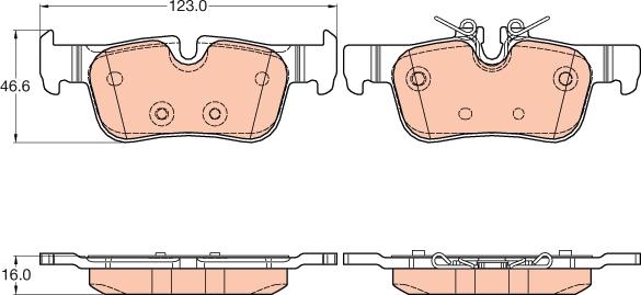 TRW GDB2063 - Комплект спирачно феродо, дискови спирачки vvparts.bg