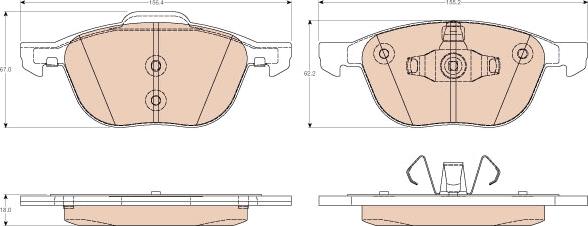 TRW GDB2011 - Комплект спирачно феродо, дискови спирачки vvparts.bg