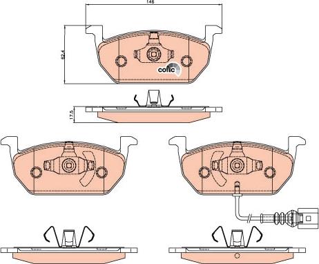 TRW GDB2080 - Комплект спирачно феродо, дискови спирачки vvparts.bg