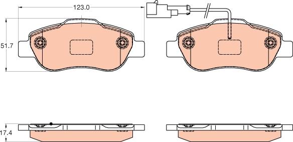 TRW GDB2039 - Комплект спирачно феродо, дискови спирачки vvparts.bg