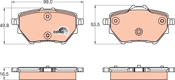 TRW GDB2036 - Комплект спирачно феродо, дискови спирачки vvparts.bg