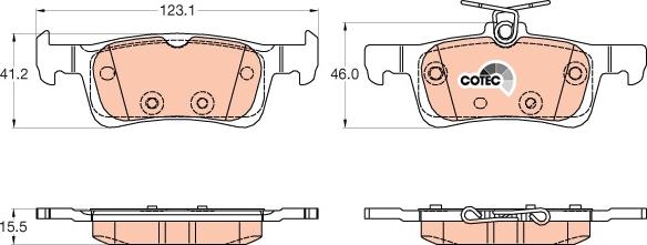 TRW GDB2037 - Комплект спирачно феродо, дискови спирачки vvparts.bg