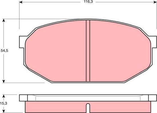 TRW GDB203 - Комплект спирачно феродо, дискови спирачки vvparts.bg