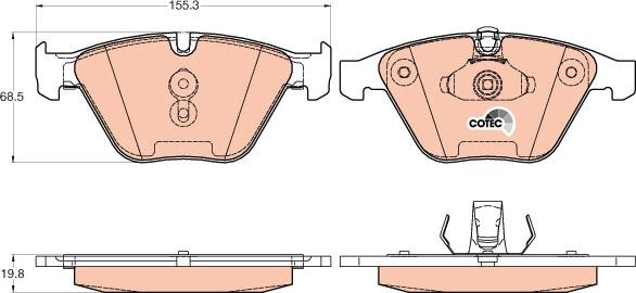 TRW GDB2021 - Комплект спирачно феродо, дискови спирачки vvparts.bg