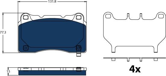 TRW GDB2198BTE - Комплект спирачно феродо, дискови спирачки vvparts.bg