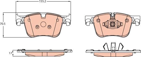 TRW GDB2193 - Комплект спирачно феродо, дискови спирачки vvparts.bg