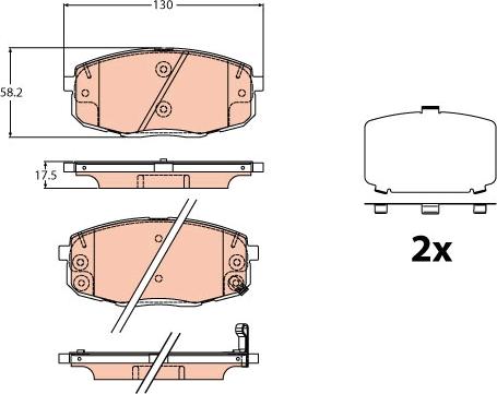 TRW GDB2192 - Комплект спирачно феродо, дискови спирачки vvparts.bg