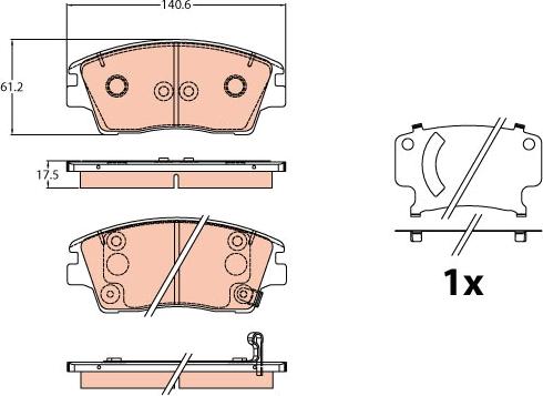 TRW GDB2197 - Комплект спирачно феродо, дискови спирачки vvparts.bg