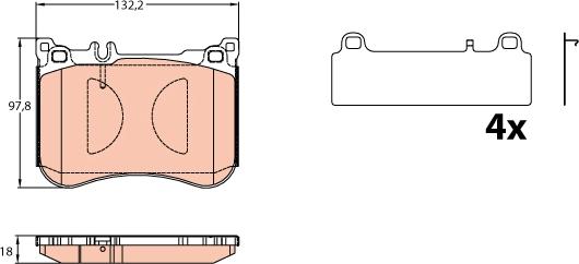 TRW GDB2144 - Комплект спирачно феродо, дискови спирачки vvparts.bg