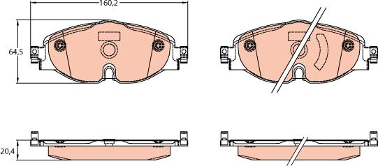 TRW GDB2143 - Комплект спирачно феродо, дискови спирачки vvparts.bg