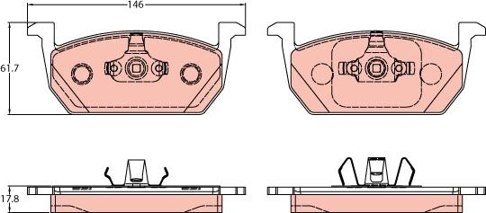 TRW GDB2159 - Комплект спирачно феродо, дискови спирачки vvparts.bg