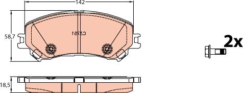 TRW GDB2152 - Комплект спирачно феродо, дискови спирачки vvparts.bg