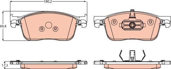 TRW GDB2169 - Комплект спирачно феродо, дискови спирачки vvparts.bg