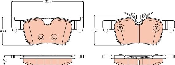 TRW GDB2168 - Комплект спирачно феродо, дискови спирачки vvparts.bg