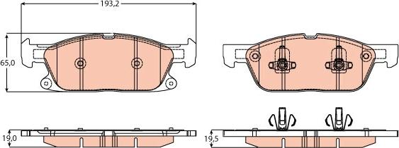 TRW GDB2167 - Комплект спирачно феродо, дискови спирачки vvparts.bg