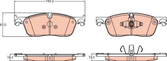 TRW GDB2100 - Комплект спирачно феродо, дискови спирачки vvparts.bg