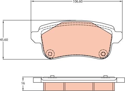 TRW GDB2136 - Комплект спирачно феродо, дискови спирачки vvparts.bg