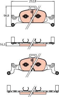 TRW GDB2126 - Комплект спирачно феродо, дискови спирачки vvparts.bg