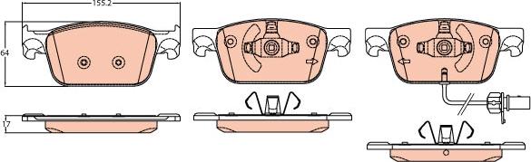 TRW GDB2127 - Комплект спирачно феродо, дискови спирачки vvparts.bg