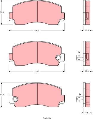 TRW GDB212 - Комплект спирачно феродо, дискови спирачки vvparts.bg