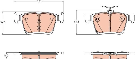 TRW GDB2179 - Комплект спирачно феродо, дискови спирачки vvparts.bg