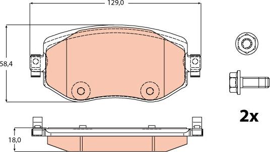 TRW GDB2175 - Комплект спирачно феродо, дискови спирачки vvparts.bg