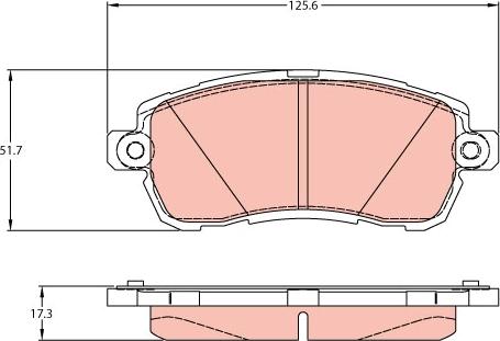 TRW GDB2176 - Комплект спирачно феродо, дискови спирачки vvparts.bg