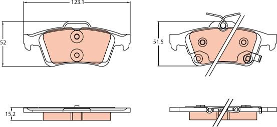 TRW GDB2178 - Комплект спирачно феродо, дискови спирачки vvparts.bg